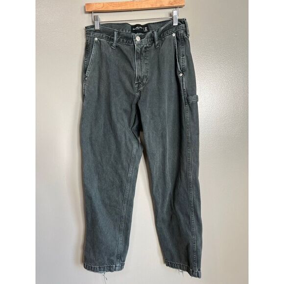 Abercrombie & Fitch 90’s loose black gray distressed jeans size 29 - Picture 3 of 9